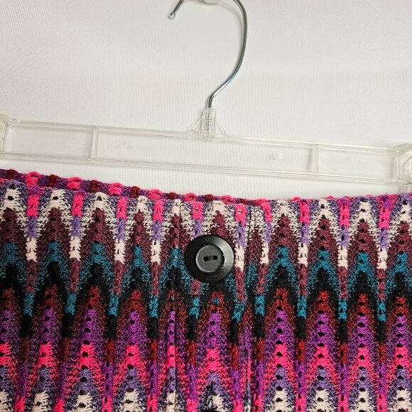 FREE PEOPLE Sweater Skirt PURPLE PINK WHITE Knit size M Twee Crochet Retro Mini - Picture 3 of 6